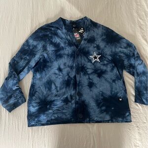Blue Navy Tie-Dye Dallas Cowboys Cardigan